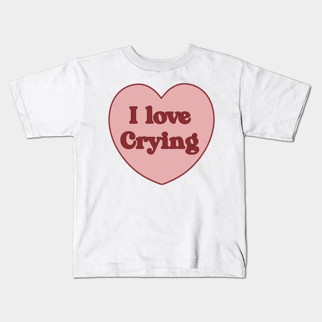 I love crying heart aesthetic dollette coquette pink red Kids T-Shirt by maoudraw